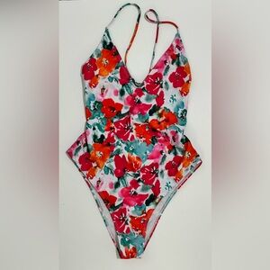 SHEIN Floral Print One Piece Swimsuit Size Medium